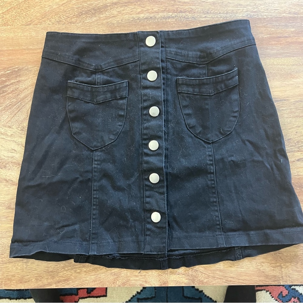 Charlotte Russe black button skirt